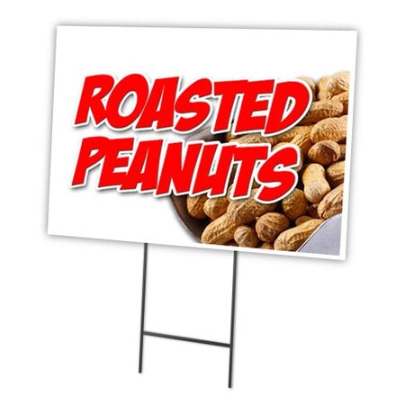 Signmission Roasted Peanuts Yard Sign & Stake outdoor plastic coroplast window, C-2436 Roasted Peanuts C-2436 Roasted Peanuts